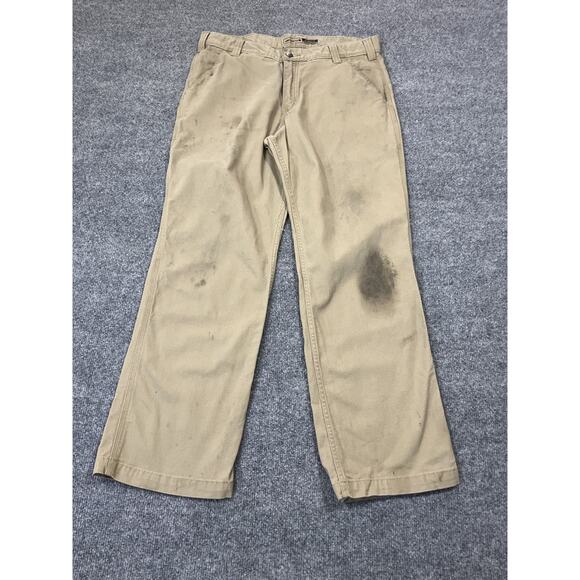 Carhartt Pants 34x30 Relaxed Fit Brown Rugged Flex Canvas Grunge Streetwear Dad - Picture 1 of 16
